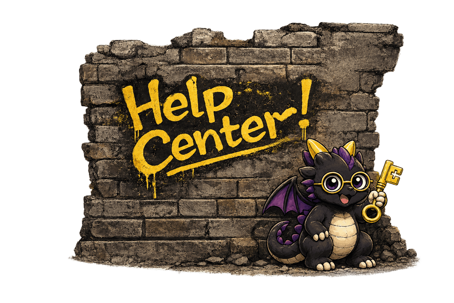 A RankValut dragon helping visitors find support
